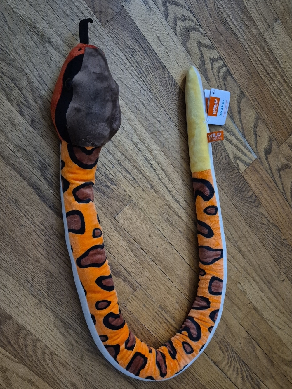 Orange Leopard Plush Snake - Kids Soft Toy